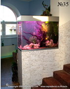 В этом случае аквариум расположен на уступе стены.