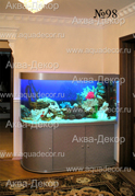 В помещение уютного холла элегантно вписался аквариум компании Аква-Декор.